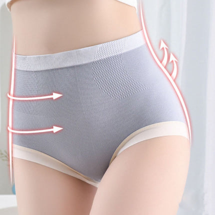 Ribbed Pattern Elastic Waist French Cut Panties Soft Breathable Women's Underwear - Purple