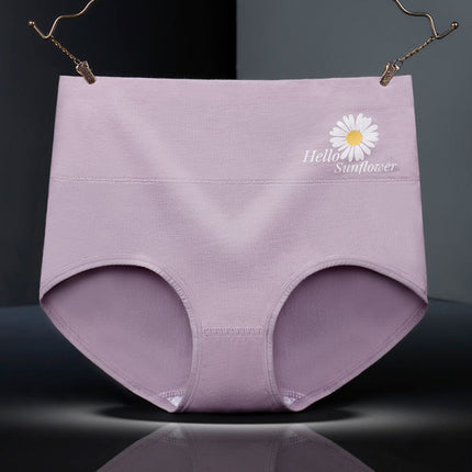 Floral Print High Waist Women's Underwear Soft Stylish and Comfortable Innerwear - Light Purple