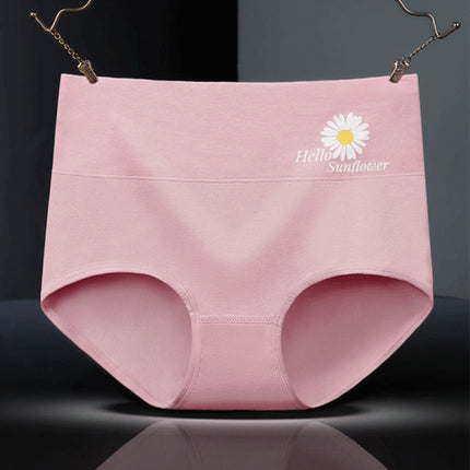 Floral Print High Waist Women's Underwear Soft Stylish and Comfortable Innerwear - Light Pink