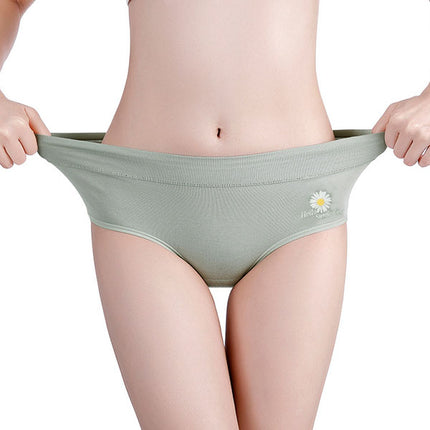 Floral Print High Waist Women's Underwear Soft Stylish and Comfortable Innerwear - Light Green