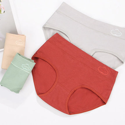 French Cut Elastic Waist Stylish Underwear Plain Color Mini Panty Women Undergarments - Skin