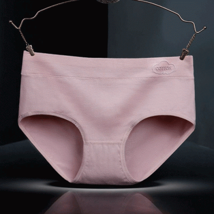 French Cut Elastic Waist Stylish Underwear Plain Color Mini Panty Women Undergarments - Light Purple