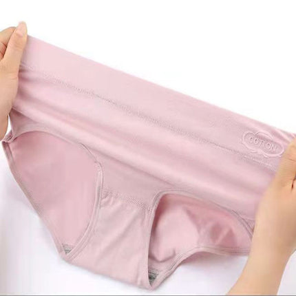 French Cut Elastic Waist Stylish Underwear Plain Color Mini Panty Women Undergarments - Skin