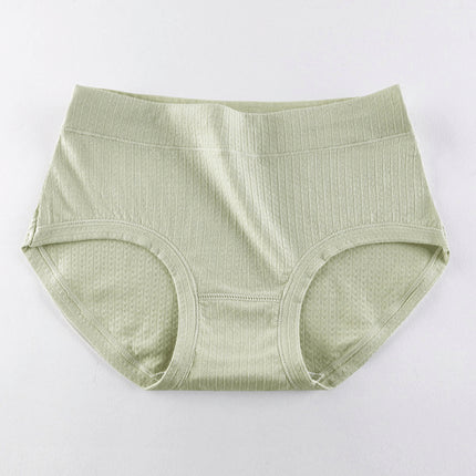 Stay Comfy and Chic with Cotton Blend Elastic Waist Hipster Panties Underwear For Women - Light Green