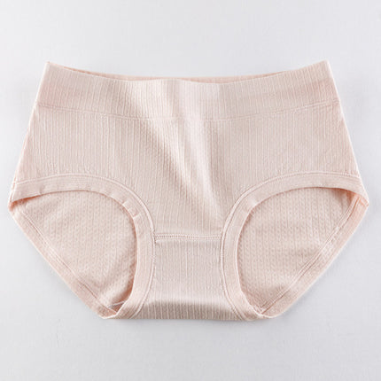 Stay Comfy and Chic with Cotton Blend Elastic Waist Hipster Panties Underwear For Women - Light Pink