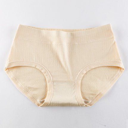 Stay Comfy and Chic with Cotton Blend Elastic Waist Hipster Panties Underwear For Women - Skin