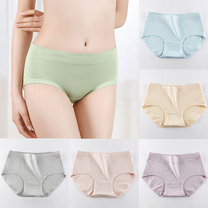 Stay Comfy and Chic with Cotton Blend Elastic Waist Hipster Panties Underwear For Women - Gray