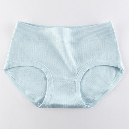 Stay Comfy and Chic with Cotton Blend Elastic Waist Hipster Panties Underwear For Women - Light Blue