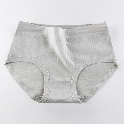 Stay Comfy and Chic with Cotton Blend Elastic Waist Hipster Panties Underwear For Women - Gray