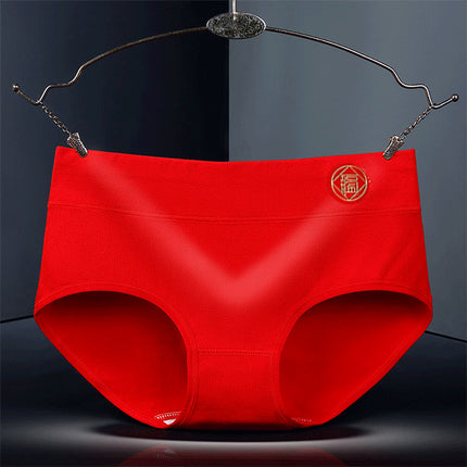 Stylish Red Cotton Hipster Underwear Comfortable Elastic Waist Women's Trendy Innerwear