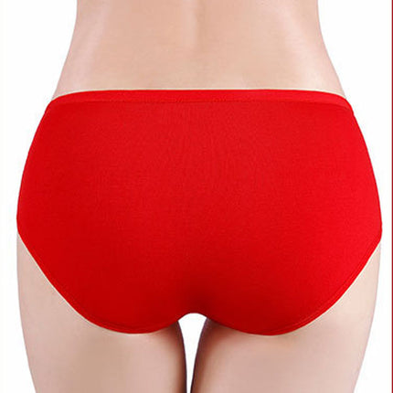 Stylish Red Cotton Hipster Underwear Comfortable Elastic Waist Women's Trendy Innerwear