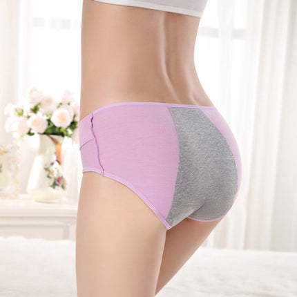 Elegant Lace High Waist Women's Brief Stylish Innerwear Comfortable Cotton Blends Underwear - Light Purple