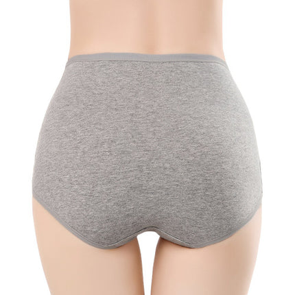 Belly Shaper High Elastic Waist Underwear Brief Stylish Plain Color Women Undergarments - Gray