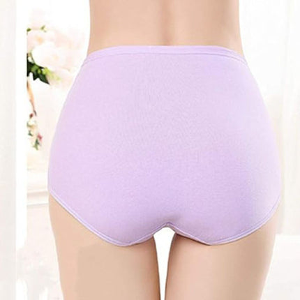 Belly Shaper High Elastic Waist Underwear Brief Stylish Plain Color Women Undergarments - Light Purple