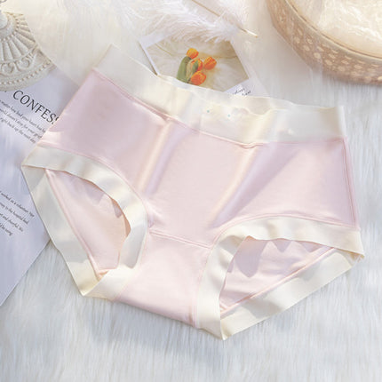 Elastic Waist Two Tone Hipster Panty Women's Innerwear Spandex Underwear's - Light Pink