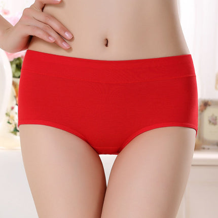 Stylish Hipster Panties Soft Breathable Underwear For Girls Cotton Blends Elastic Fitting Panty - Red