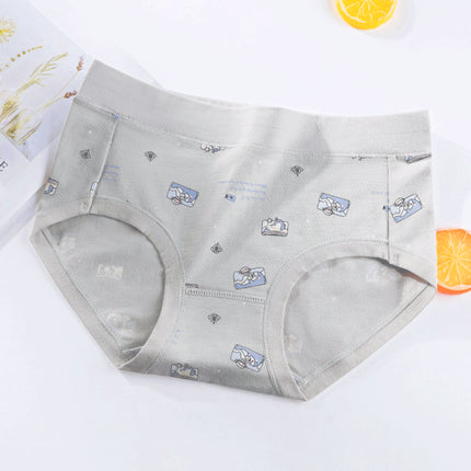 Summer Chic Trendy Women\'s Cotton Blend Elastic Waist Underwear Light Gray Hipsters for Stylish Innerwear and Girls Fashion