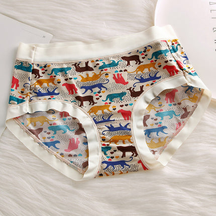 Stylish Animal Print Hipster Panties Soft Breathable Cotton Blend Underwear for Women. Perfect for Summer Fashion