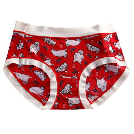 Stylish Animal Cartoon Print Hipster Panties Soft Breathable and Colorful Underwear for Women.