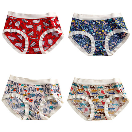 Stylish Animal Cartoon Print Hipster Panties Soft Breathable and Colorful Underwear for Women.