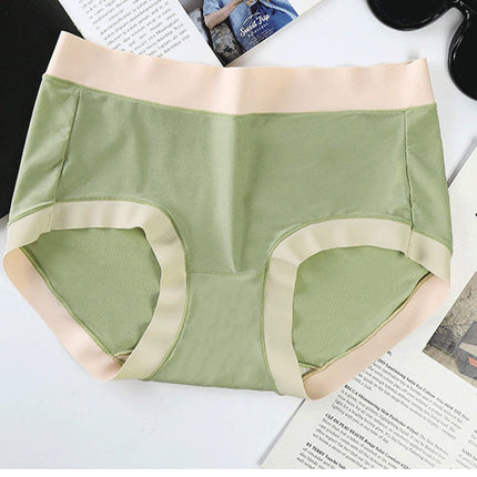 Stylish  Cotton Blend Hipsters Comfortable Slim-Fitting Women's Underwear - Green