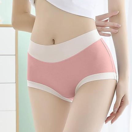 Stylish Cotton Blend Hipsters Comfortable Slim-Fitting Women's Underwear - Pink