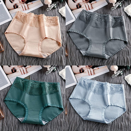 Stylish Lace Hipster Underwear Slim Fit Elastic Waist Dark Green Spandex Thin Fabric Inner Wear for Women