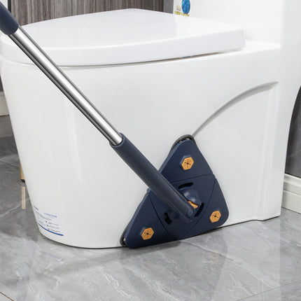 Modern Navy Triangle Mop Adjustable Automatic Squeezing Long Handle Reusable Cloth. Perfect for Daily Cleaning of Walls Ceilings Windows