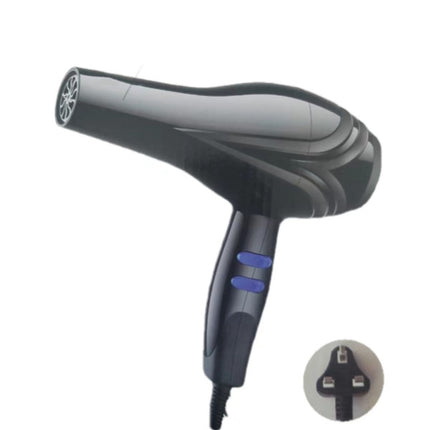 Black High Power 2 Speed Hair Dryer Blower Professional Styling Machine for Men and Women Quick and Easy Styling UK Plug