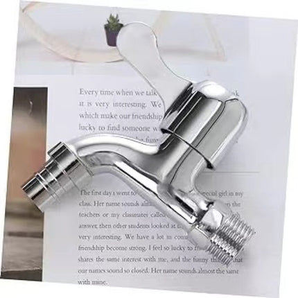 Crystal Fast Open Basin Faucet Perfect for Bathroom and Kitchen Sinks! Self-Assemble Silver Color. Also Works as a Washing Machine Faucet.