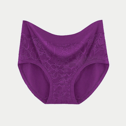 Stylish Floral Hipster Underwear Soft Breathable and Elastic for Women. Normal fit with Cotton Blends and a touch of Spandex. Purple Casual wear.