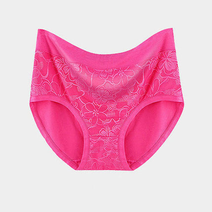 Floral Print Hipsters Soft Breathable Women\'s Panty in Rose Pink. Stylish Underwear with Elastic Waist. Normal fit.