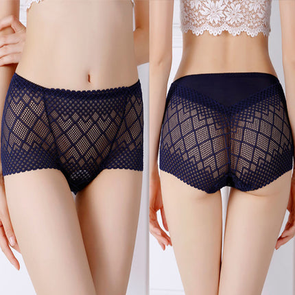 Ultra Chic Black Geometric Print Women\'s Hipster Underwear Stretchable Light Fabric Comfy Fit