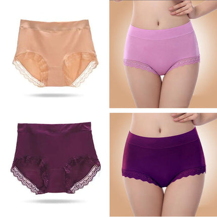 Breathable Light Purple Lace Hipster Women\'s Underwear Casual and Comfortable Inner Wear with Wavy Lace Patch for Girls