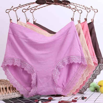 Breathable Light Purple Lace Hipster Women\'s Underwear Casual and Comfortable Inner Wear with Wavy Lace Patch for Girls