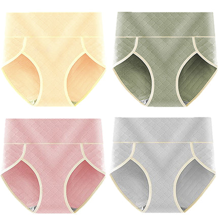 Green Geometric Hipster Soft Cotton Blend Women\'s Underwear with Wide Elastic Waist Fashionable Innerwear for Girls