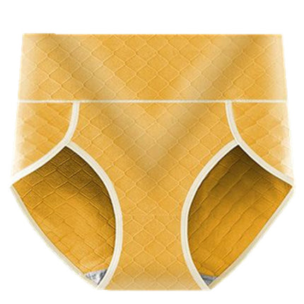 Yellow Geometric Hipster Underwear in Soft Cotton Comfortable Elastic Waistband Women\'s Fashion Lingerie