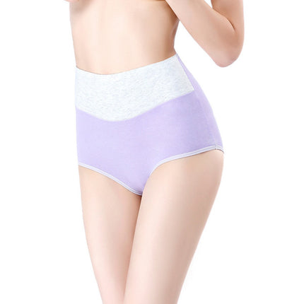 Stylish Light Purple Hipster Cotton Blend Women\'s Underwear Comfortable Elastic Waist Soft Fabric Normal Fit