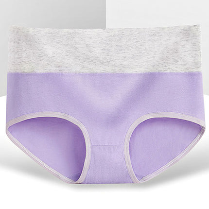 Stylish Light Purple Hipster Cotton Blend Women\'s Underwear Comfortable Elastic Waist Soft Fabric Normal Fit