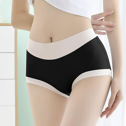 Chic Black Cotton Blend Hipster Underwear Soft Stretchable &amp; Stylish Women\'s Panties with Elastic Waist