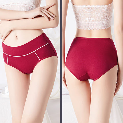 Comfortable Wine Red Cotton Blend Women\'s Hipster Underwear Soft Fabric Elastic Waist Perfect Innerwear for Girls