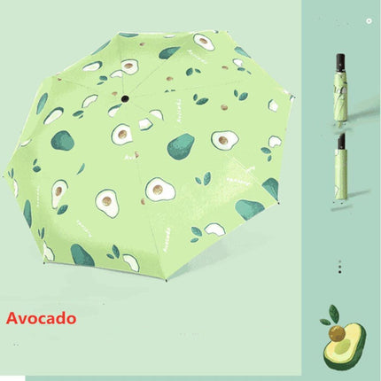 Hot Weather Friendly Foldable Lightweight Umbrella with Fruit Print High Water Resistance and Anti Sun Rays for Rain Protection