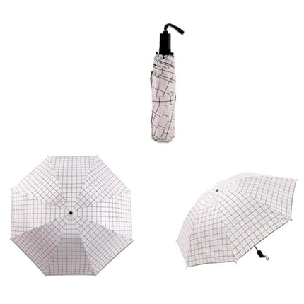 UltraLight Geometric Print Umbrella High Water Resistant Anti Sun &amp; UV Foldable &amp; Easy to Carry with Protective Cover