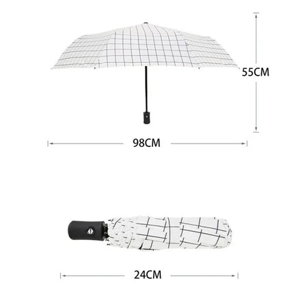 UltraLight Geometric Print Umbrella High Water Resistant Anti Sun &amp; UV Foldable &amp; Easy to Carry with Protective Cover