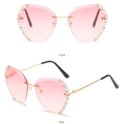 Colorful Round Rhinestone Pendant Sunglasses for Women Fashionable Fancy Style Eyewear with Metal Frame and Safety Lenses. Perfect for Outdoor Fashion Wear!