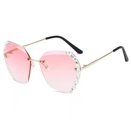 Colorful Round Rhinestone Pendant Sunglasses for Women Fashionable Fancy Style Eyewear with Metal Frame and Safety Lenses. Perfect for Outdoor Fashion Wear!