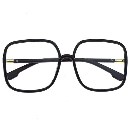 Clear View Square Large Black Frame Retro Fashion Glasses for Stylish Girls