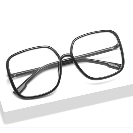 Clear View Square Large Black Frame Retro Fashion Glasses for Stylish Girls