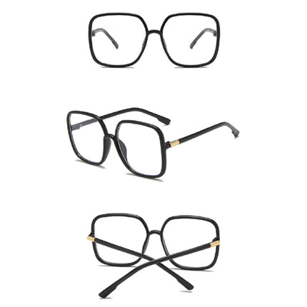 Clear View Square Large Black Frame Retro Fashion Glasses for Stylish Girls