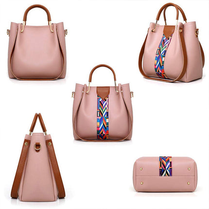 Ultimate Luxury 3-Piece Pink Bags Set Large Capacity Synthetic Leather Zipper Closure Cross Body Perfect for Stylish Women on the Go!